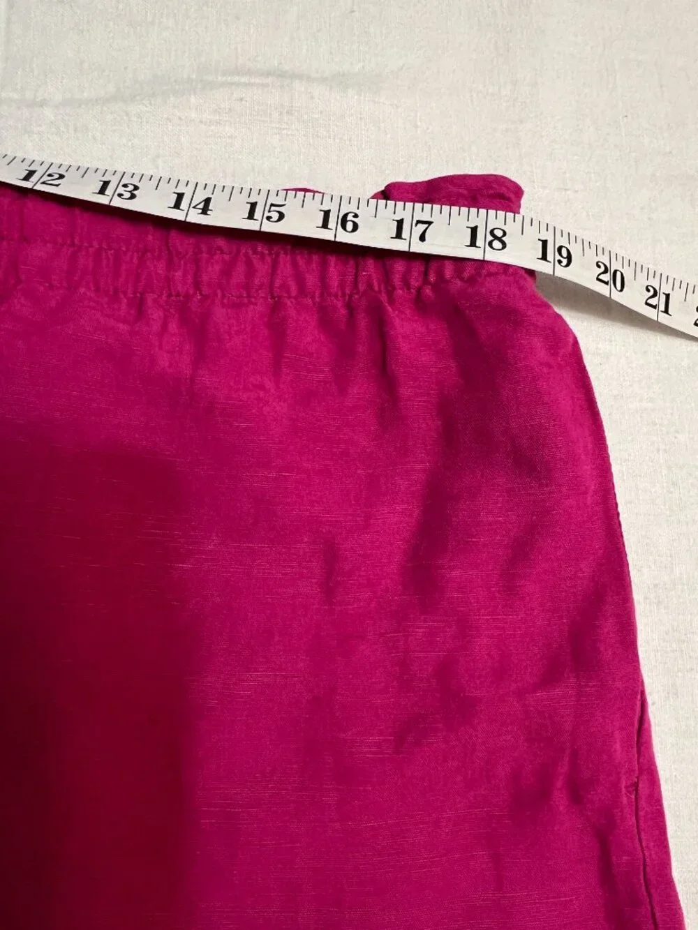 NWT H&M Women Linen Blend Wide Leg Pants XL Pink High Rise Coastal Summer